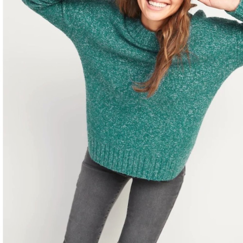 Old Navy Oversized Blue Green Marl Thick Cozy Sweater XL